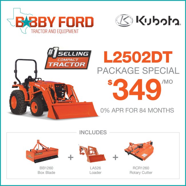 L2502DT Tractor package special Bobby Ford Kubota